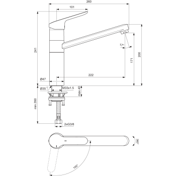 Ideal Standard Ceraflex Смеситель для кухни, BC135AA