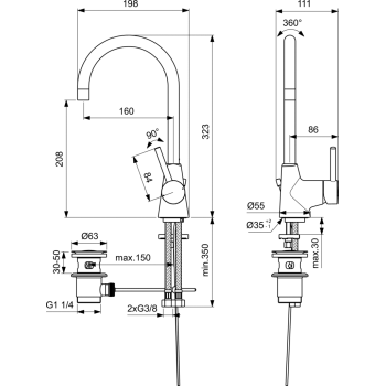 Ideal Standard Ceraline Izlietnes jaucējkrāns, hroms BC195AA