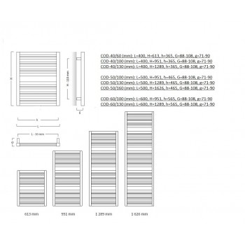 Instal Projekt Полотенцесушитель CODE 400x1289mm, антрацит