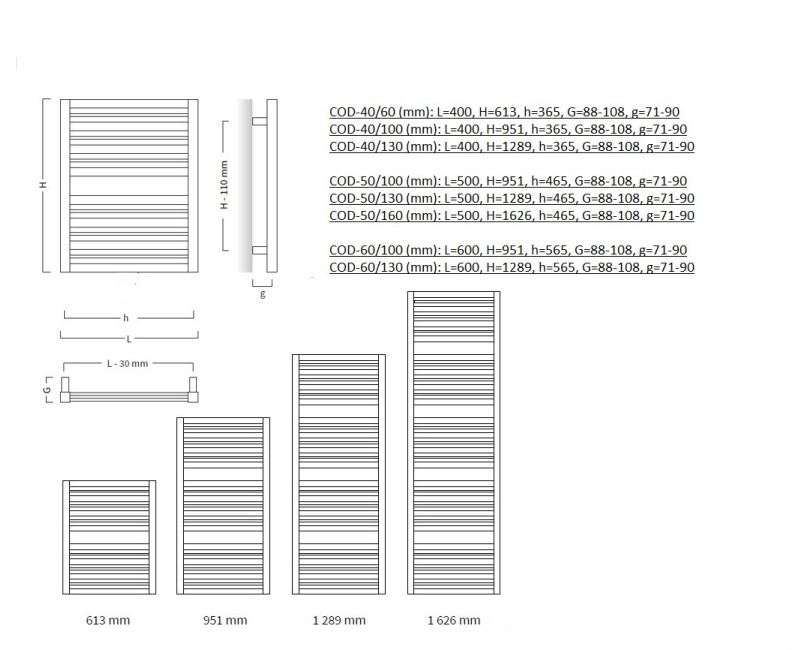 Instal Projekt Dvieļu žāvētājs CODE 600x1289mm, antracīts