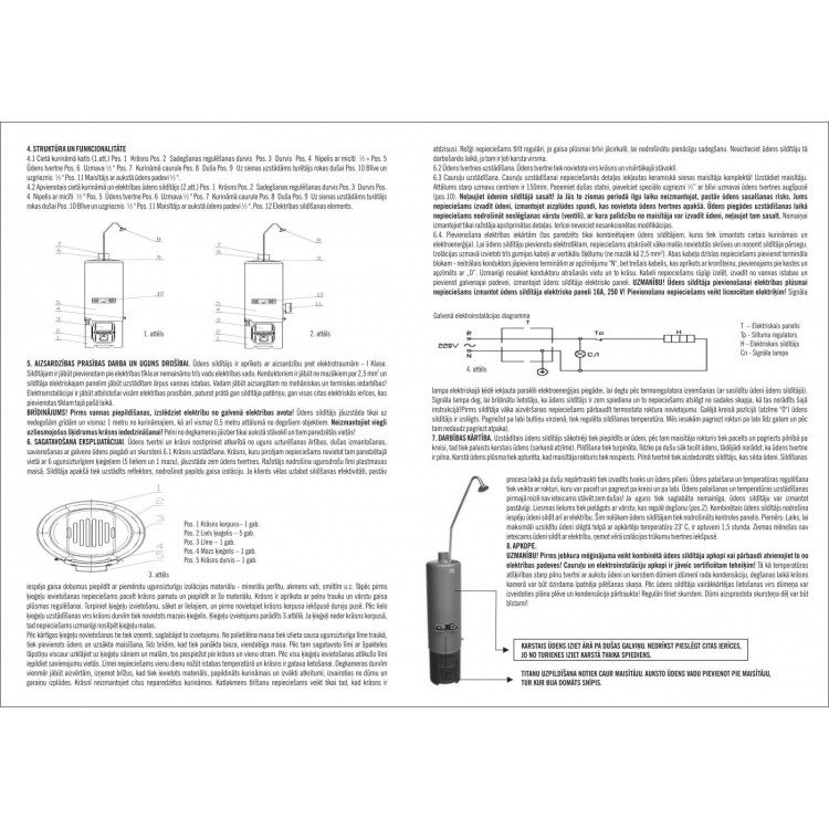 Titāns Malkas/elektrības ūdens sildītājs 80L, 9111439 Titāns Malkas/elektrības ūdens sildītājs 80L, 9111439