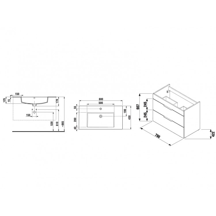 Jika Cube Шкафчик с раковиной 80cm, 453762 Jika Cube Шкафчик с раковиной 80cm, 453762