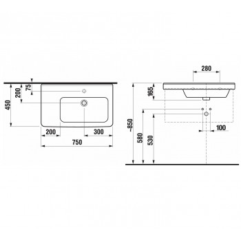 JIKA CUBITO  Izlietne 75x45 cm, H8124210001041