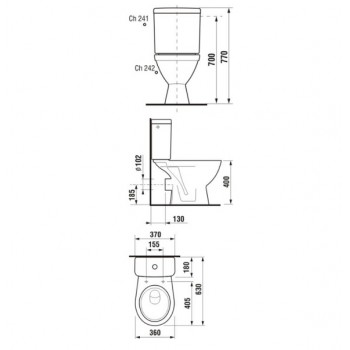 JIKA Lyra Plus WC ar cietu vāku, horizont. izvads 826386/893380