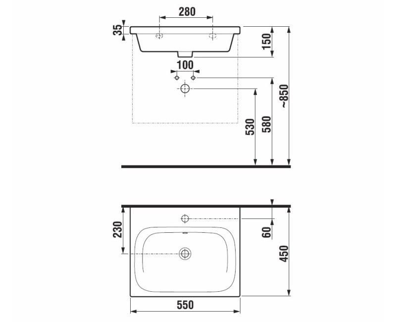 JIKA MIO-N Умывальник 55x45 см, H8127120001041