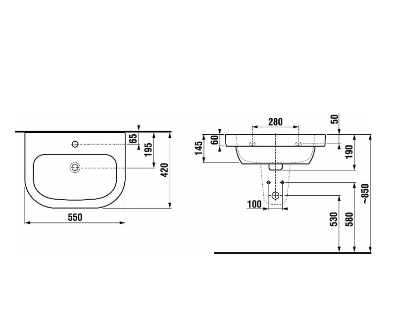 JIKA DEEP  Izlietne 55x42 cm, H8126120001041