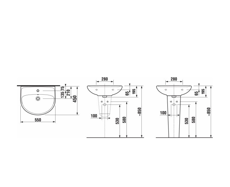 JIKA Lyra Plus Умывальник 55x45 см, H8143820001041