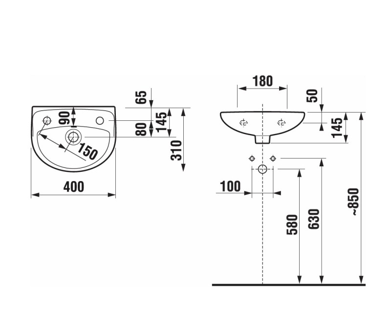 JIKA Lyra Plus Умывальник 40x31 см, H8153810001061
