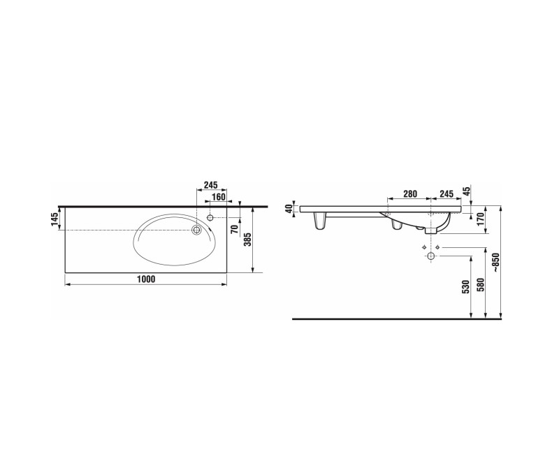 JIKA TIGO Умывальник 100x38.5 см, H8122190001061