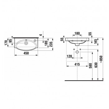 JIKA TIGO  Izlietne 45x23.5 cm, H8152120001061