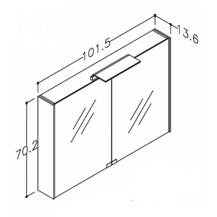 KAME D-Line Spoguļskapītis 100x70 cm,MD5DML/100-70/D5-DL KAME D-Line Spoguļskapītis 100x70 cm,MD5DML/100-70/D5-DL