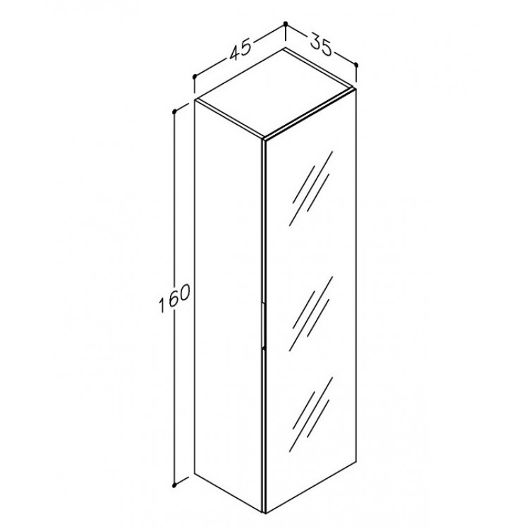 Kame Vannas istabas augstais skapis 160x45cm, TU/45-5/D1 Kame Vannas istabas augstais skapis 160x45cm, TU/45-5/D1