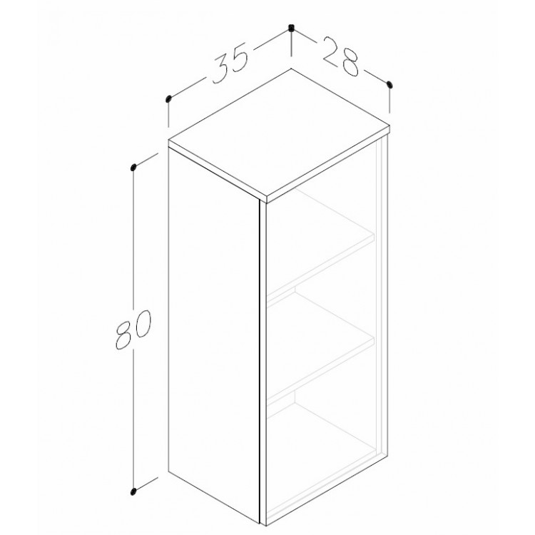 Kame GAMA/DUET Sienas skapis 80x35cm, SU/35-1/10 Kame GAMA/DUET Sienas skapis 80x35cm, SU/35-1/10