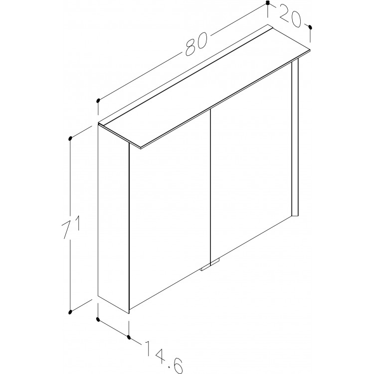 KAME Exclusive LOFT Шкафчик с зеркальными дверцами 60x71 cm, MC3DML/60-70/D02-LFT KAME Exclusive LOFT Шкафчик с зеркальными дверцами 60x71 cm, MC3DML/60-70/D02-LFT
