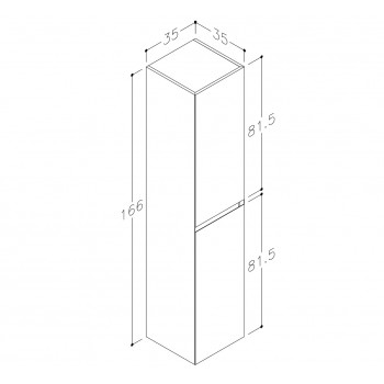 Kame LOFT Augstais skapis 166x35cm, TU/35-2/D02-LFT