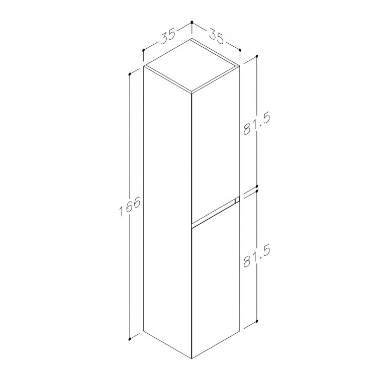 Kame LOFT Augstais skapis 166x35cm, TU/35-2/D02-LFT Kame LOFT Augstais skapis 166x35cm, TU/35-2/D02-LFT