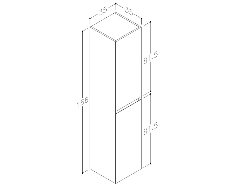 Kame LOFT Augstais skapis 166x35cm, TU/35-2/D02-LFT