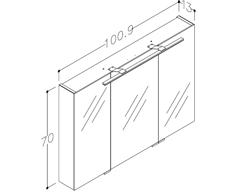 KAME Garda Vannas istabas spoguļskapītis 120x70 cm,MC2DML/120-7/