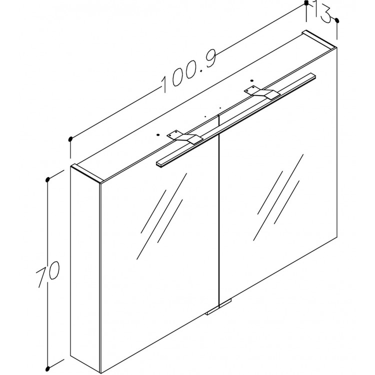 KAME Garda Vannas istabas spoguļskapītis 100x70 cm,MD2DML/100-70 KAME Garda Vannas istabas spoguļskapītis 100x70 cm,MD2DML/100-70