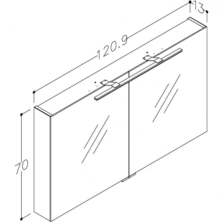 KAME Garda Vannas istabas spoguļskapītis 120x70 cm,MD2DML/120-7/ KAME Garda Vannas istabas spoguļskapītis 120x70 cm,MD2DML/120-7/