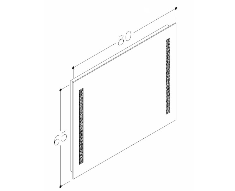 KAME COMO Зеркало с интегрированным освещением 80cm, MITG/80-65