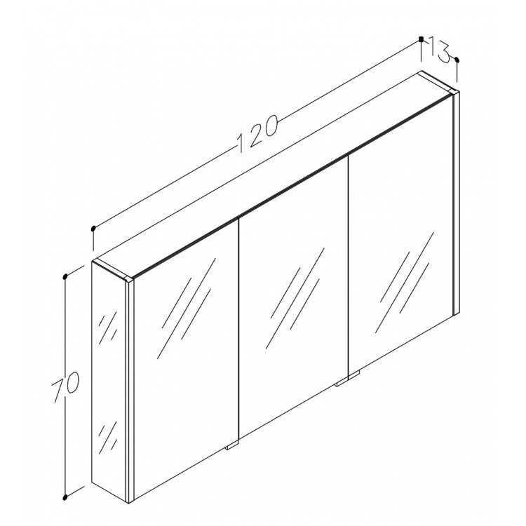KAME BIG Шкафчик с зеркальными дверцами 120x70cm, MCDML/120-70/P KAME BIG Шкафчик с зеркальными дверцами 120x70cm, MCDML/120-70/P