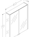 KAME BIG Шкафчик с зеркальными дверцами 60x70 cm, MCDML/60-70/PL