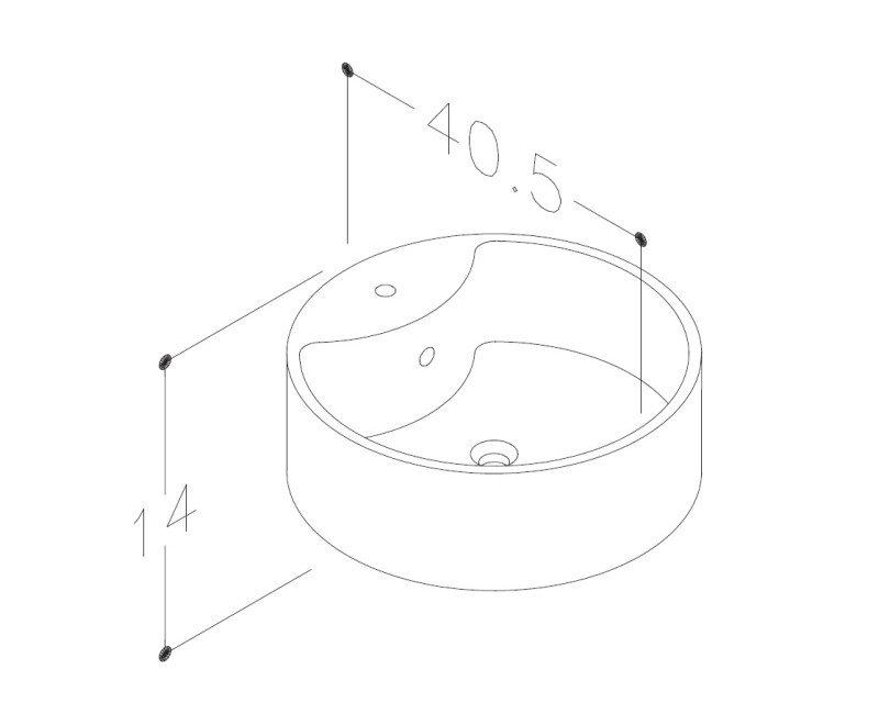 KAME RONDO Uzliekamā izlietne 40.5cm, WB 404014