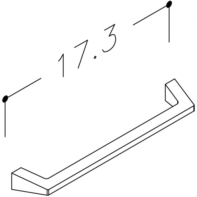 KAME Mēbeļu rokturis 17.3 cm, H9/173MCH KAME Mēbeļu rokturis 17.3 cm, H9/173MCH