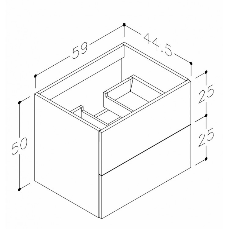 Kame GAMA Skapītis zem izlietnes 60х45cm, BU/6-3DR/D05