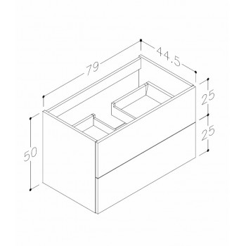 IZP Kame GAMA Skapītis zem izlietnes 80х45cm, BU/8-3DR/1