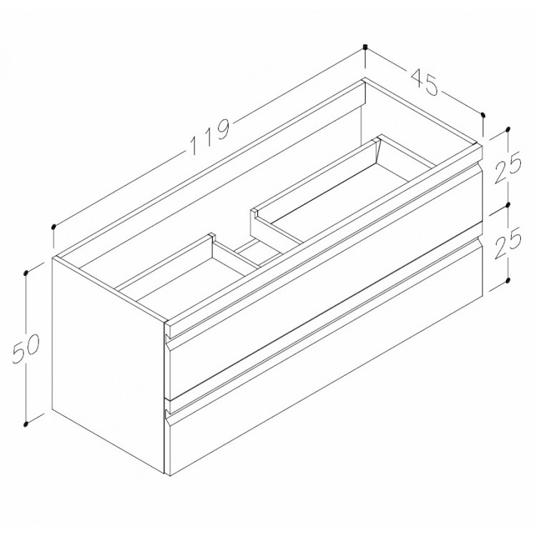 Kame Terra Skapītis zem izlietnes 120cm, BU/12-3DR/D1F2 Kame Terra Skapītis zem izlietnes 120cm, BU/12-3DR/D1F2