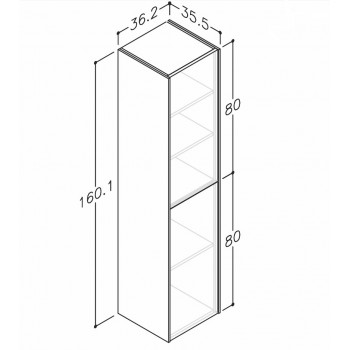 Kame D-LINE Vannas istabas augstais skapis 160x36cm, TU/35-2/D5-