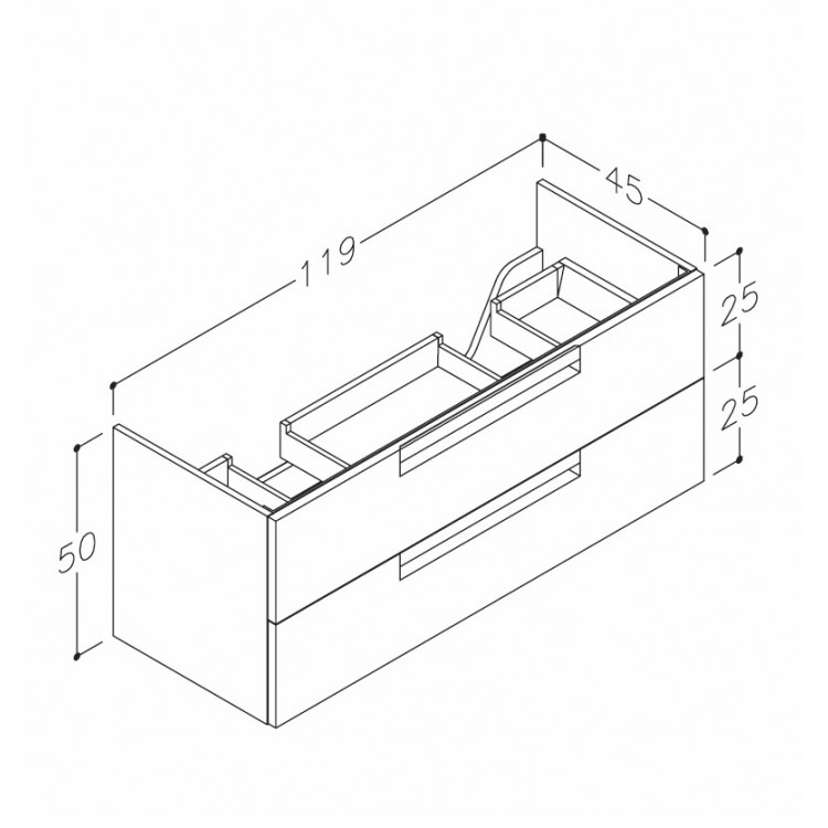 Kame EVOKE Skapītis zem izlietnes 120cm, BUD/12-3DR/D2F7+H8/500C Kame EVOKE Skapītis zem izlietnes 120cm, BUD/12-3DR/D2F7+H8/500C