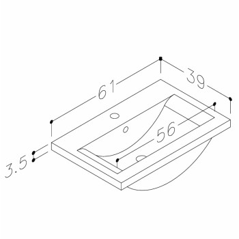 KAME Paula Раковина для шкафчика 61x39 cm, FB613913