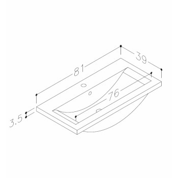KAME Paula Раковина для шкафчика 81x39 cm, FB813913