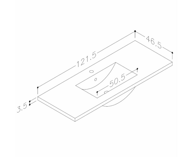 KAME Seville Раковина для шкафчика 121.5x46.5 cm, SB1214618