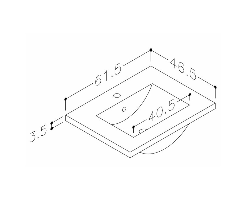 KAME Seville Раковина для шкафчика 61.5x46.5 cm, SB614618