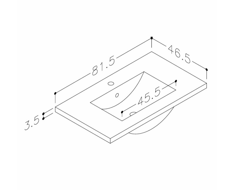 KAME Seville Раковина для шкафчика 81.5x46.5 cm, SB814618
