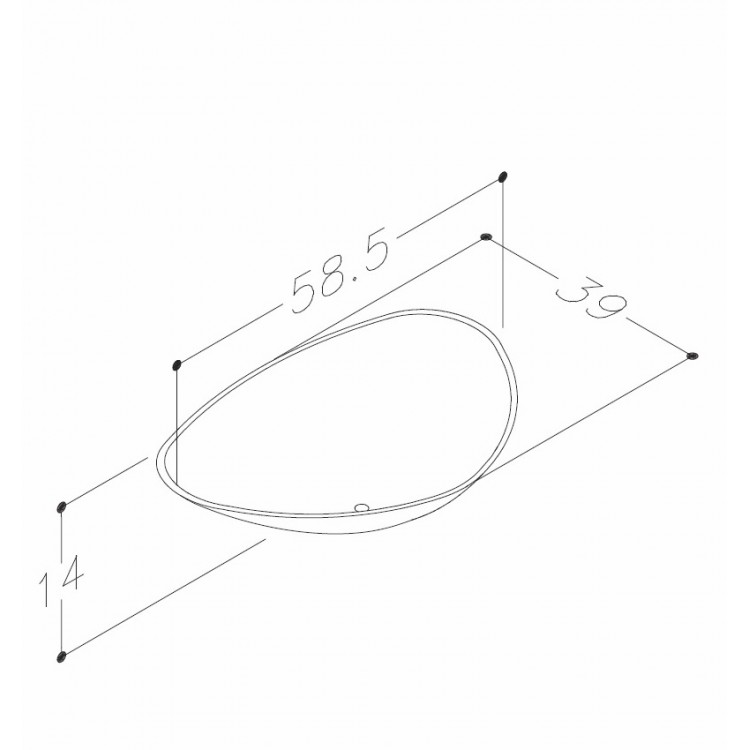 KAME TERCA Uzliekamā izlietne 58.5x39cm, WB583914