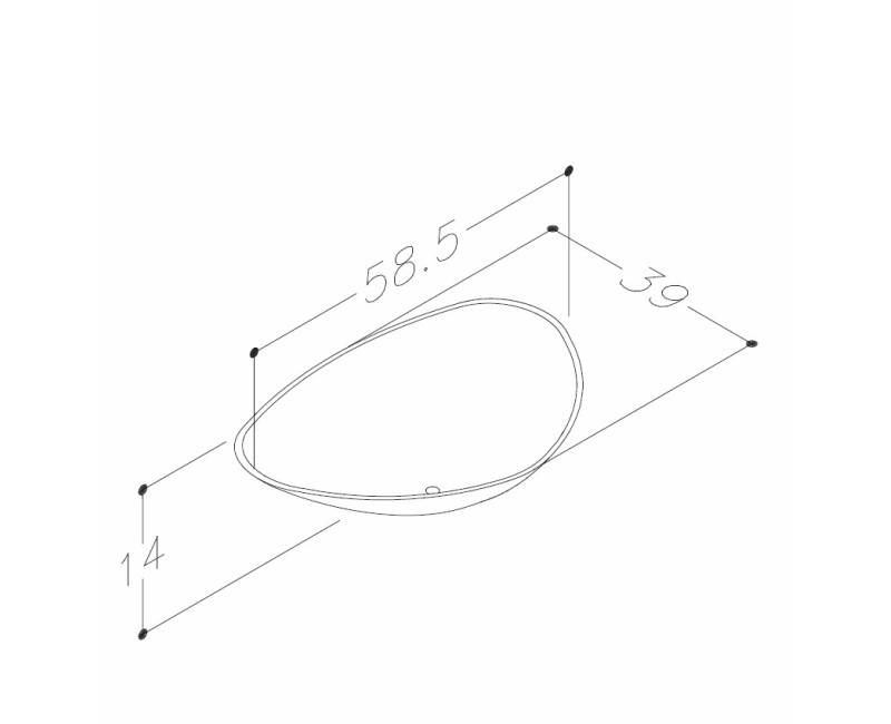 KAME TERCA Uzliekamā izlietne 58.5x39cm, WB583914