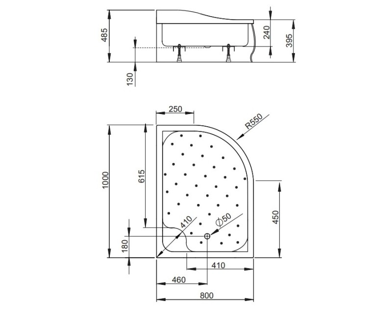 Radaway Dziļais Dušas paliktnis KORFU E 100x80cm