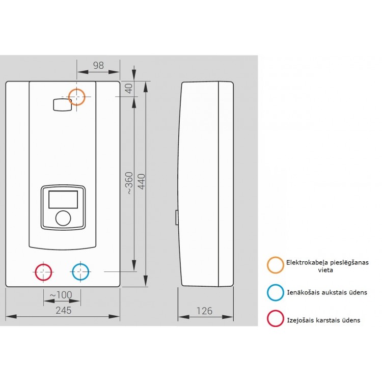 Kospel PPE2 27kW Caurplūdes ūdens sildītājs, 380V Kospel PPE2 27kW Caurplūdes ūdens sildītājs, 380V