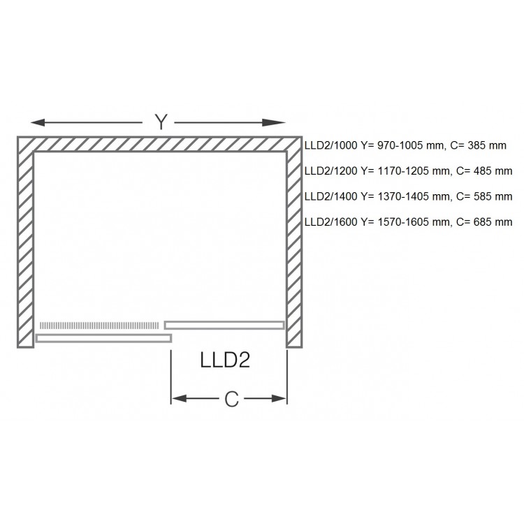 Roth Душевые двери LLDO2 1600mm