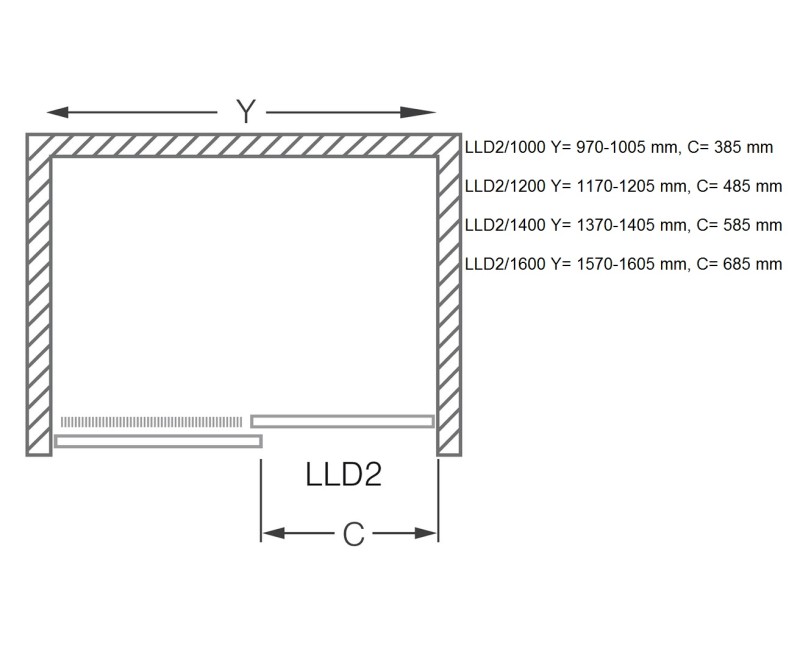 Roth Bīdāmās dušas durvis LLD2 1400mm