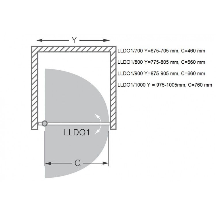 Roltechnik Душевые двери LLDO1 700mm