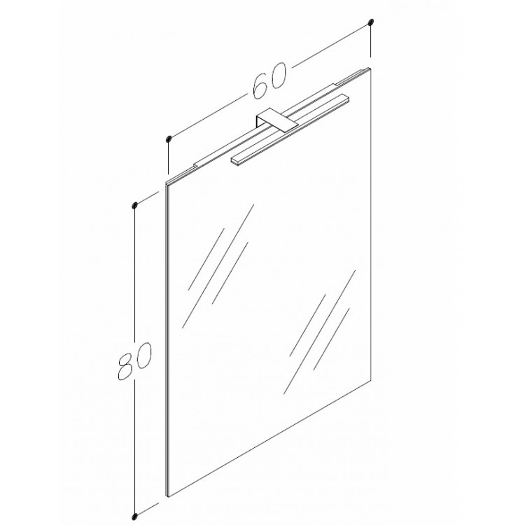 Kame GARDA Spogulis ar LED apgaismojumu 60x80cm, M21/60-80 Kame GARDA Spogulis ar LED apgaismojumu 60x80cm, M21/60-80