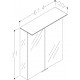 KAME Vetro Vannas istabas spoguļskapītis 61x71 cm,MC3DML/60-70/M KAME Vetro Vannas istabas spoguļskapītis 61x71 cm,MC3DML/60-70/M