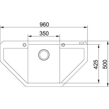 FRANKE Virtuves izlietne MARIS 96x50 cm, MRG 612-E, onyx