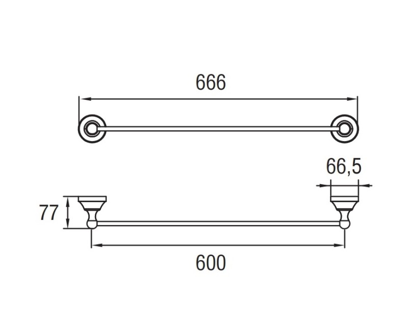Art Platino NIKOLAS Полотенцедержатель 60 см, хром NIK-57020